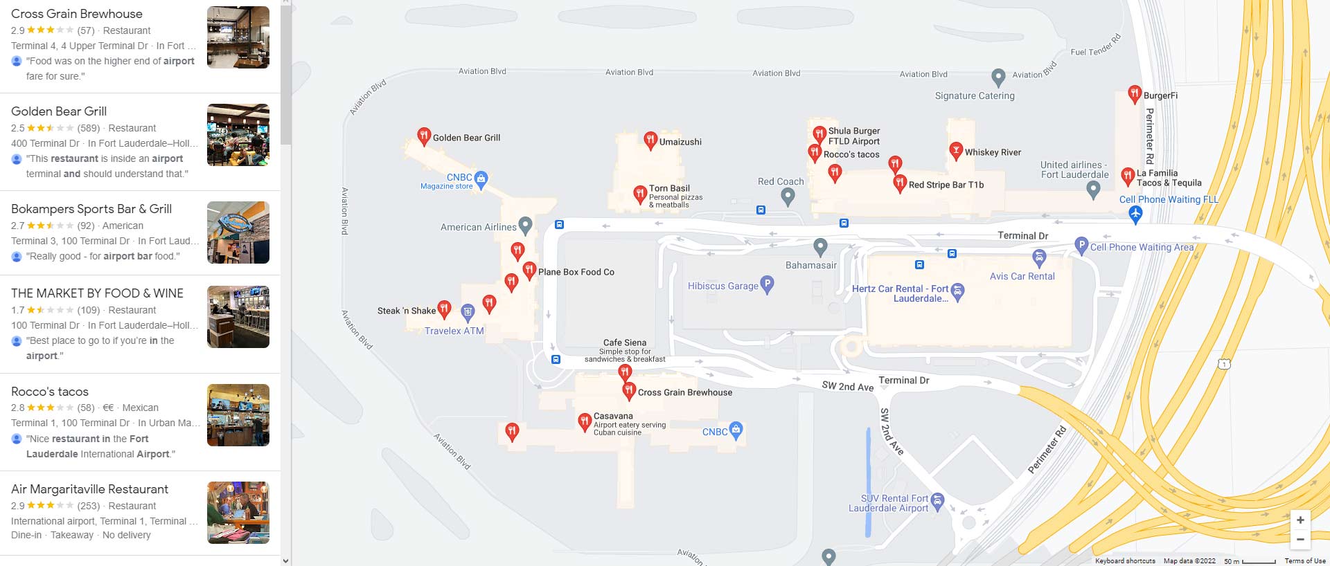 Restaurants Bars Cafes Fort Lauderdale Airport