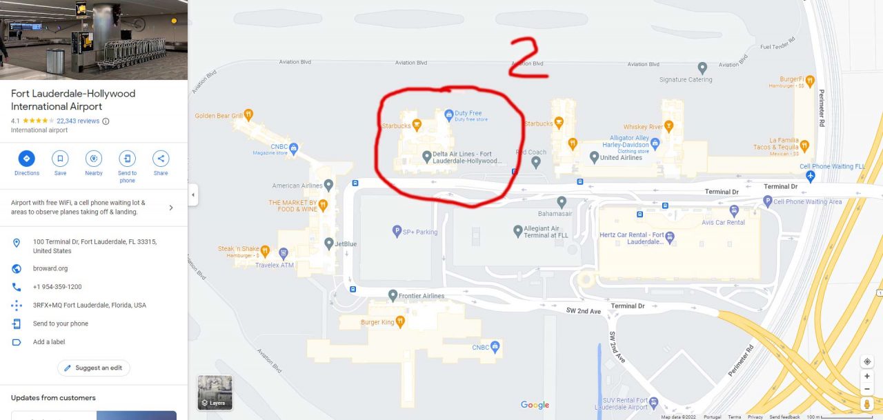 Terminal 2 map Fort LauderdaleHollywood International Airport
