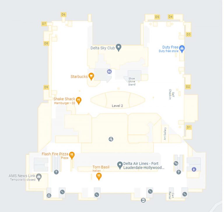 Terminal 2 map Fort Lauderdale-Hollywood International Airport