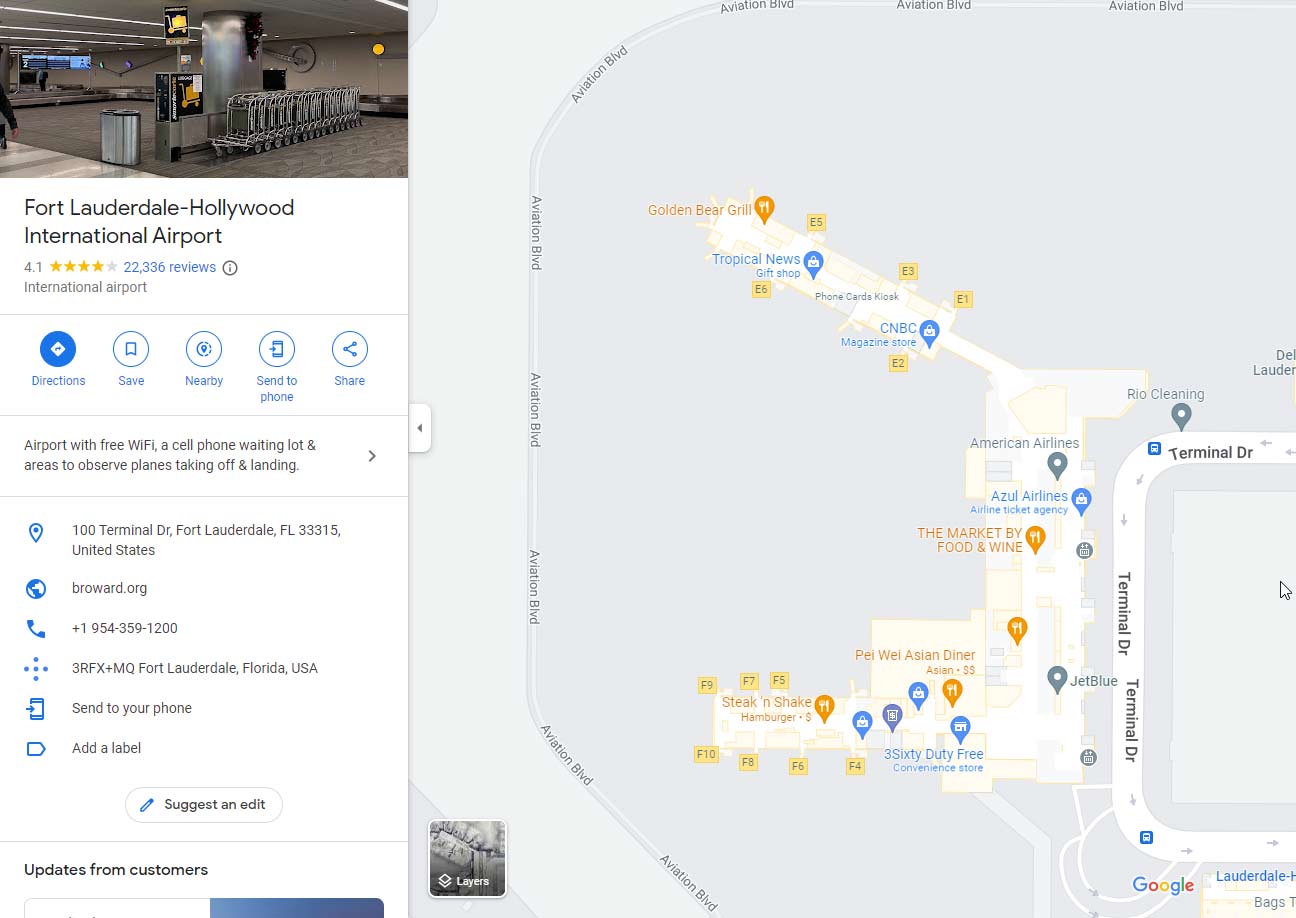 Terminal 3 Map Fort Lauderdale Airport 