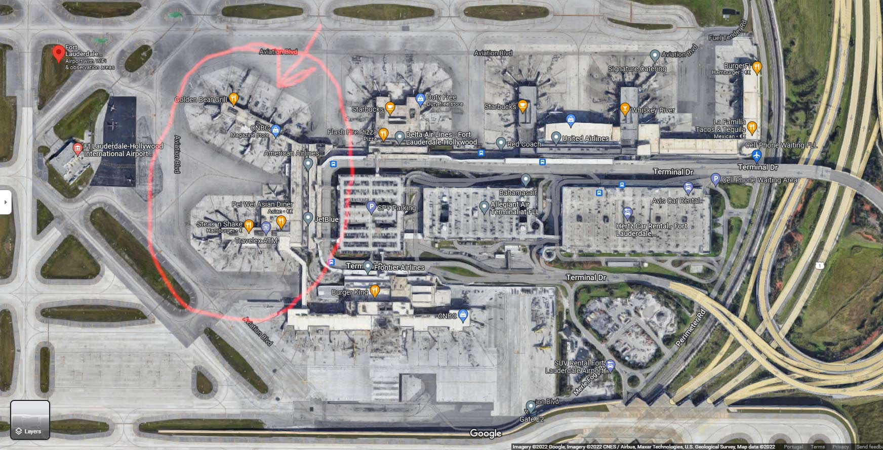 fll airport terminal map