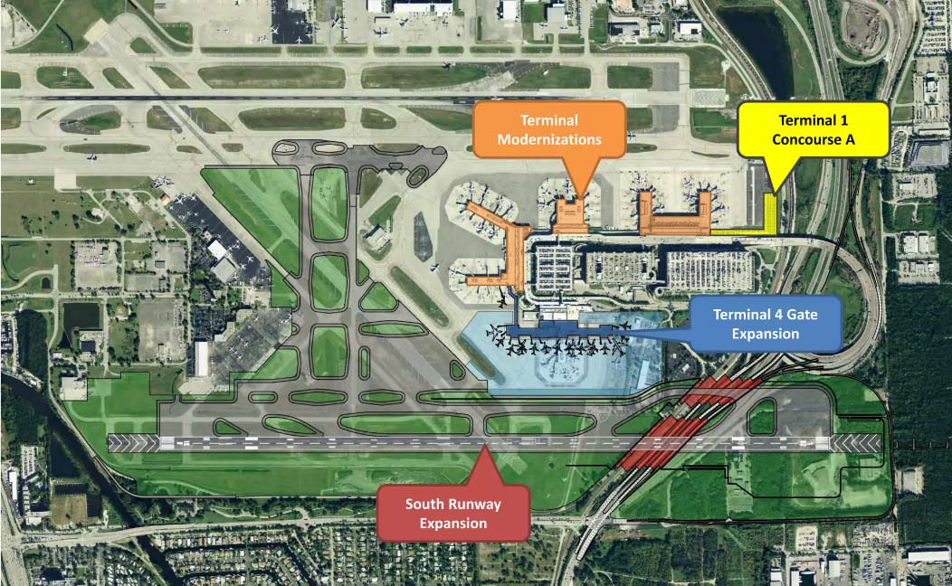 Terminal 4 Fort Lauderdale Airport FLL map